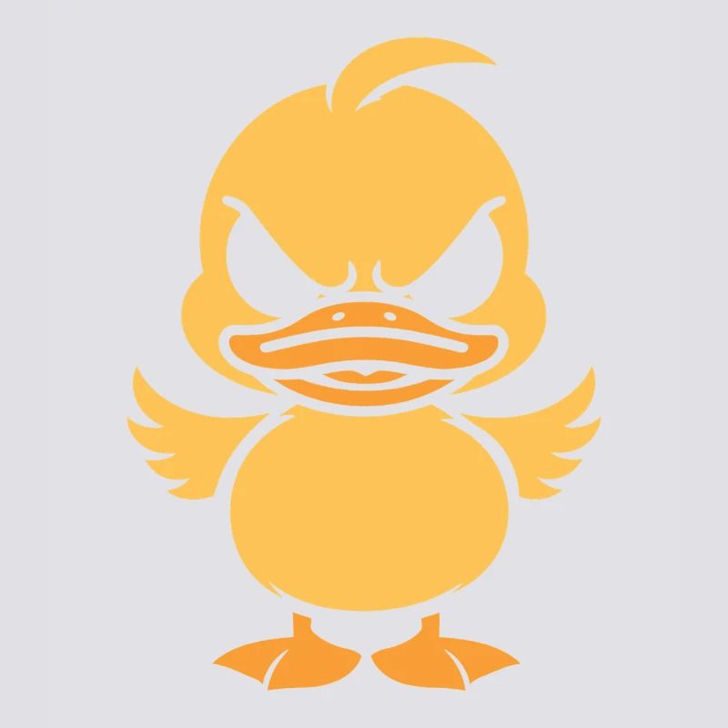 Yellow graphic grumpy duckling