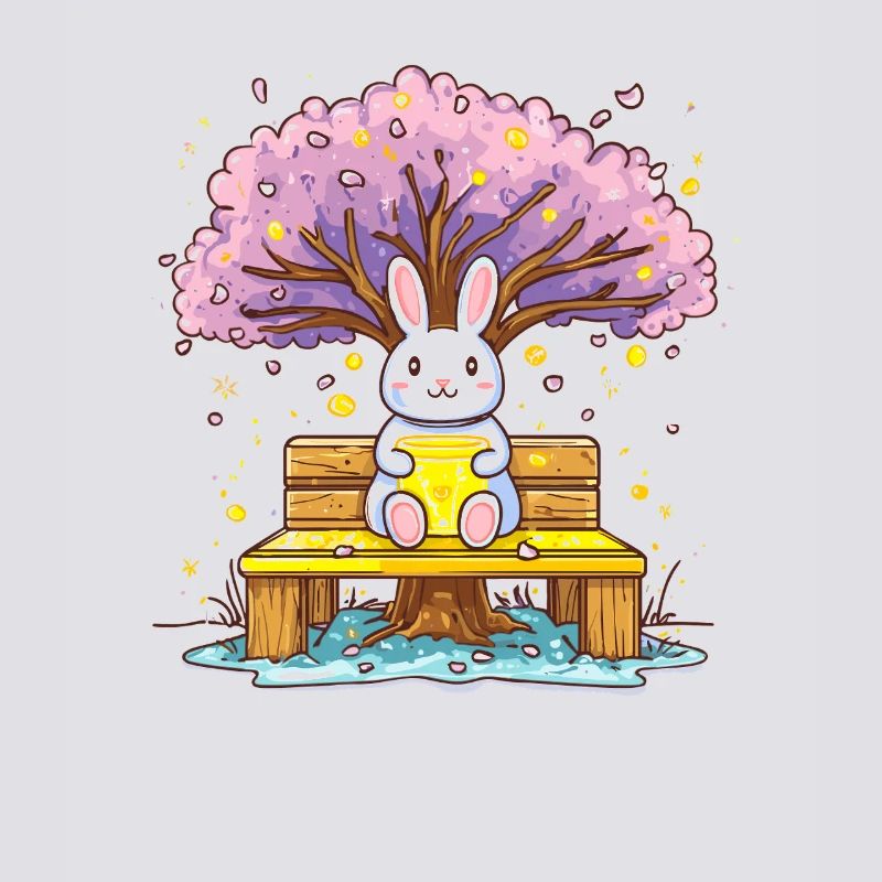 Rabbit with honey on the tree