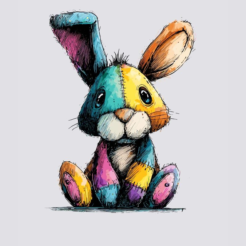 Patchwork Bunny Coloré