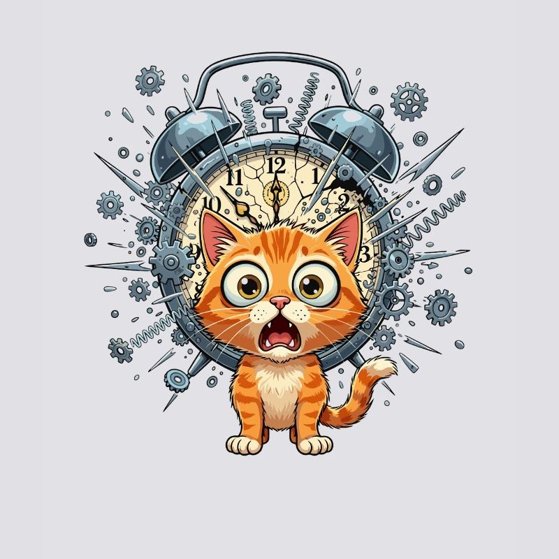 Chat steampunk devant Clockwork