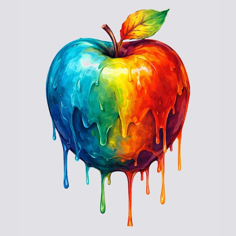 Apple with colorful gradient