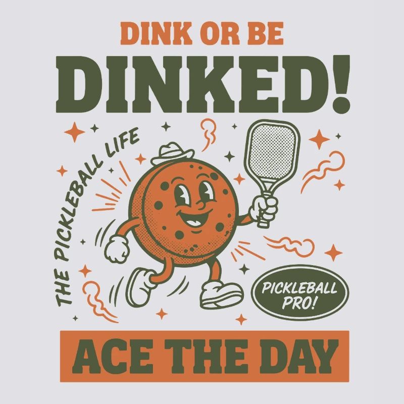 Pickleball-lustiger Spieler Dink Oder Werde Dinked Ace The