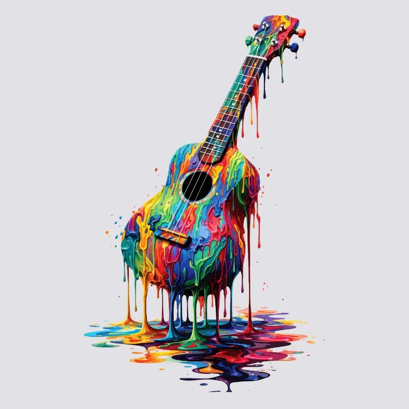 Ukulele mit tropfender Farbe