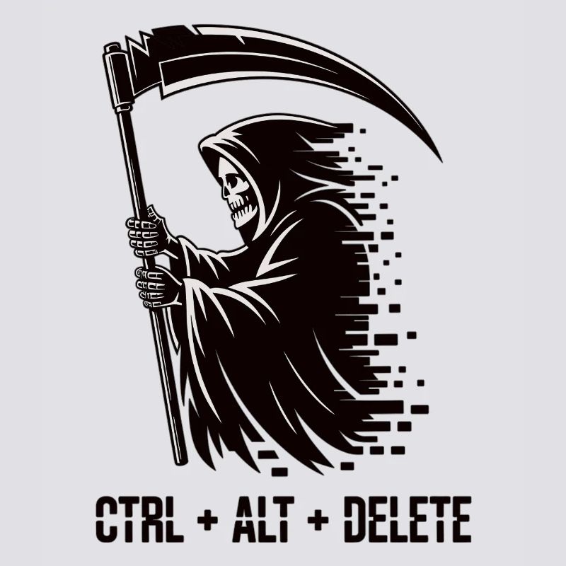 Ctrl Alt Delete Grim Reaper IT Humor Shirt