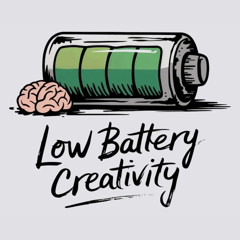 Creative humor – battery empty, ideas gone