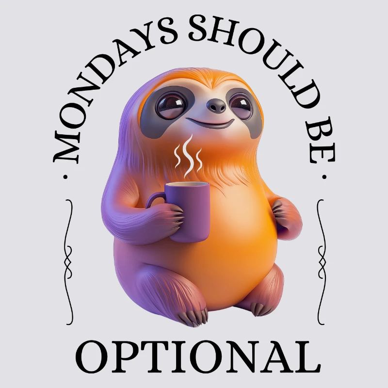Coffee-Drinking Sloth – Relaxed & Pleasurable