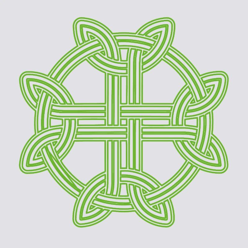 Celtic Cross Pattern Neon Green