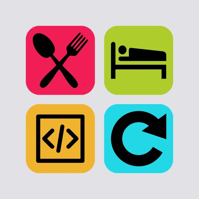 Manger Dormir Code Répéter Citation drôle Dev