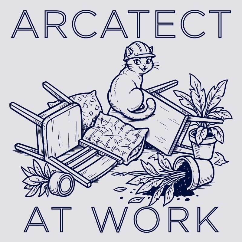 Worker's cat at work