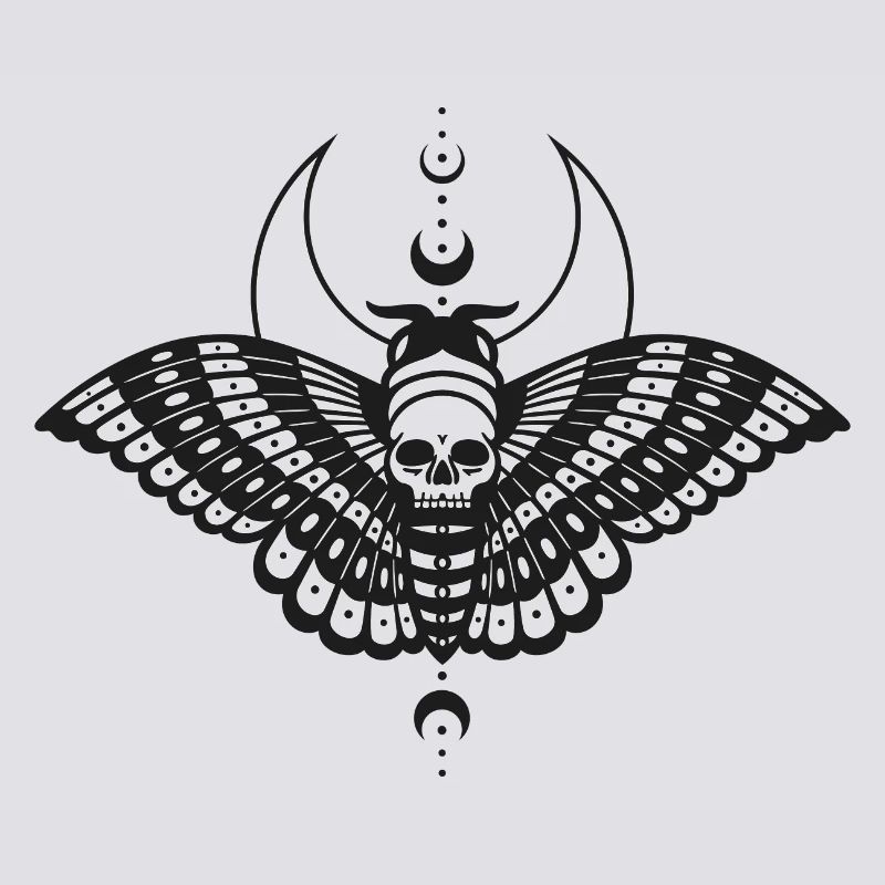 Moth with Moon Moth Skull