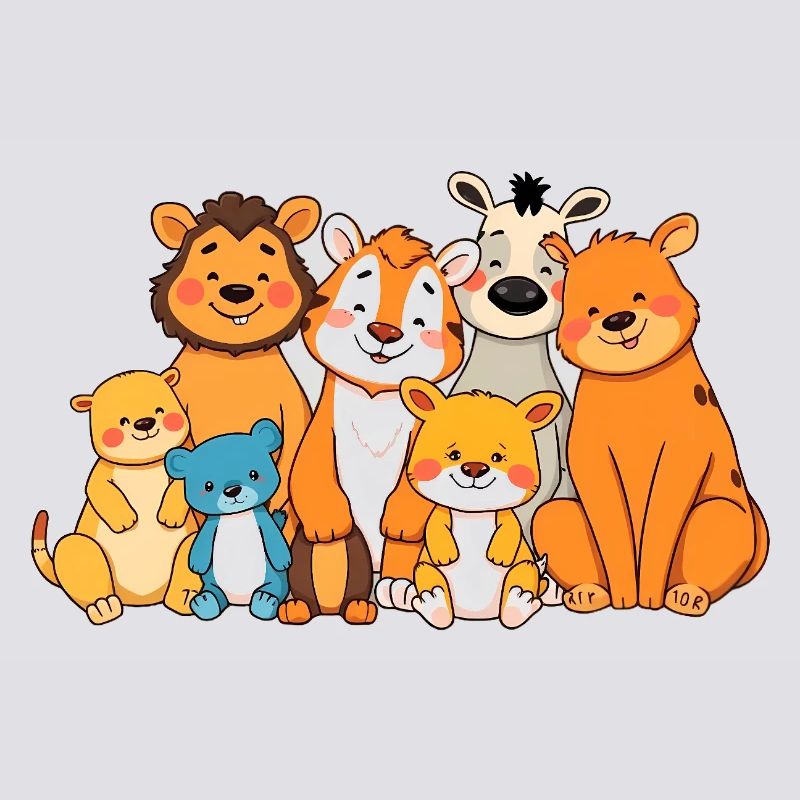 Conception ludique de bande dessinée de famille d’animaux