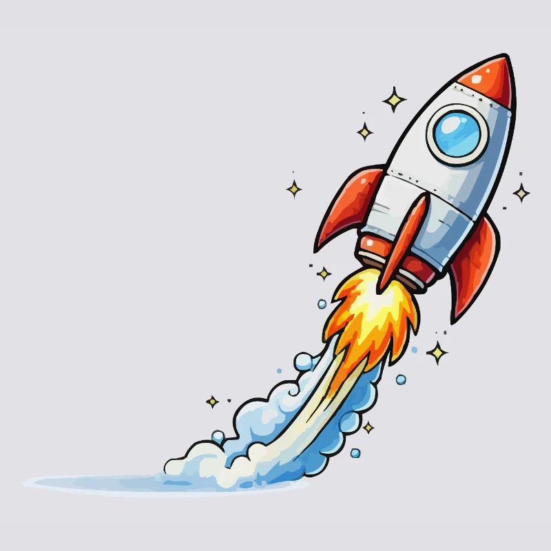 Conception de dessins animés Rocket Launch
