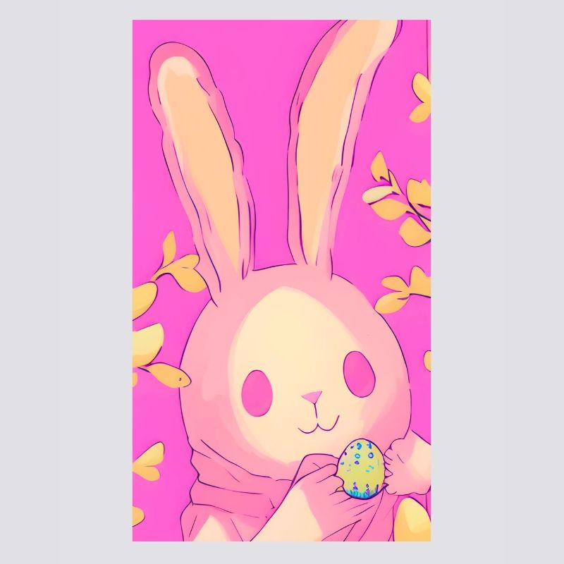 Pastel Easter Bunny Pink Easter Egg
