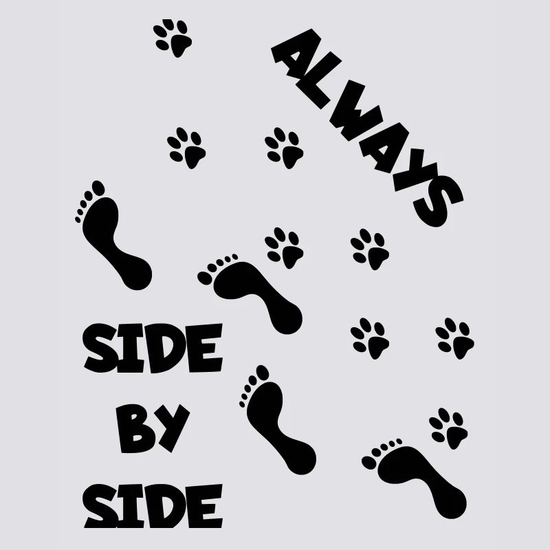 Side by side with dog *