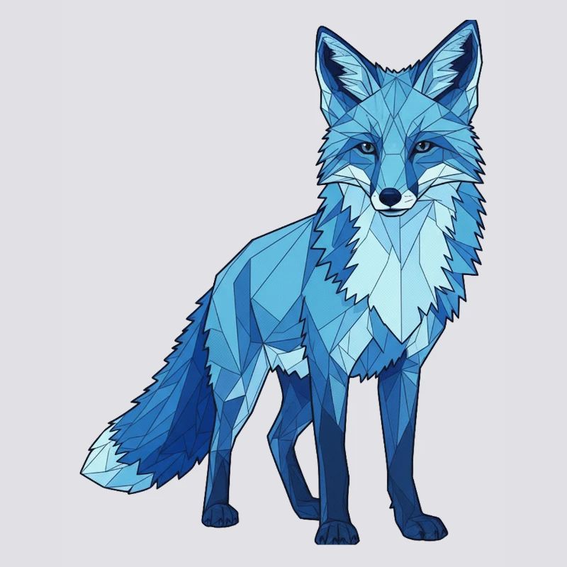 Blue polygon fox