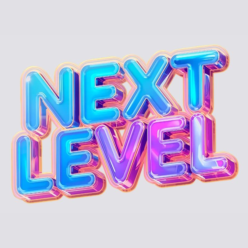 Next Level 3D Text — Bold Gradient Design