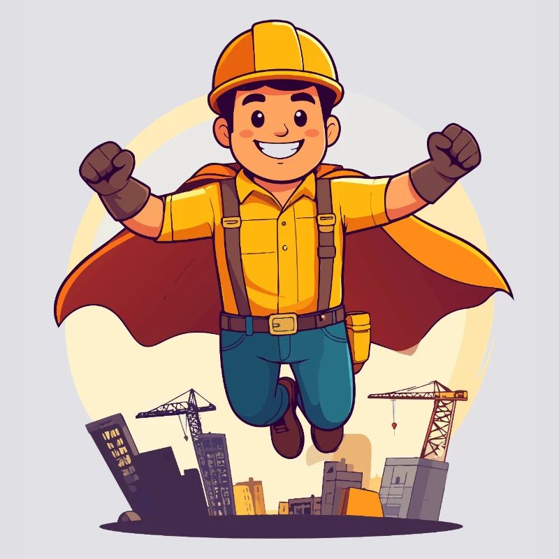 Construction Hero Superhero Construction Worker Construction Site Hero