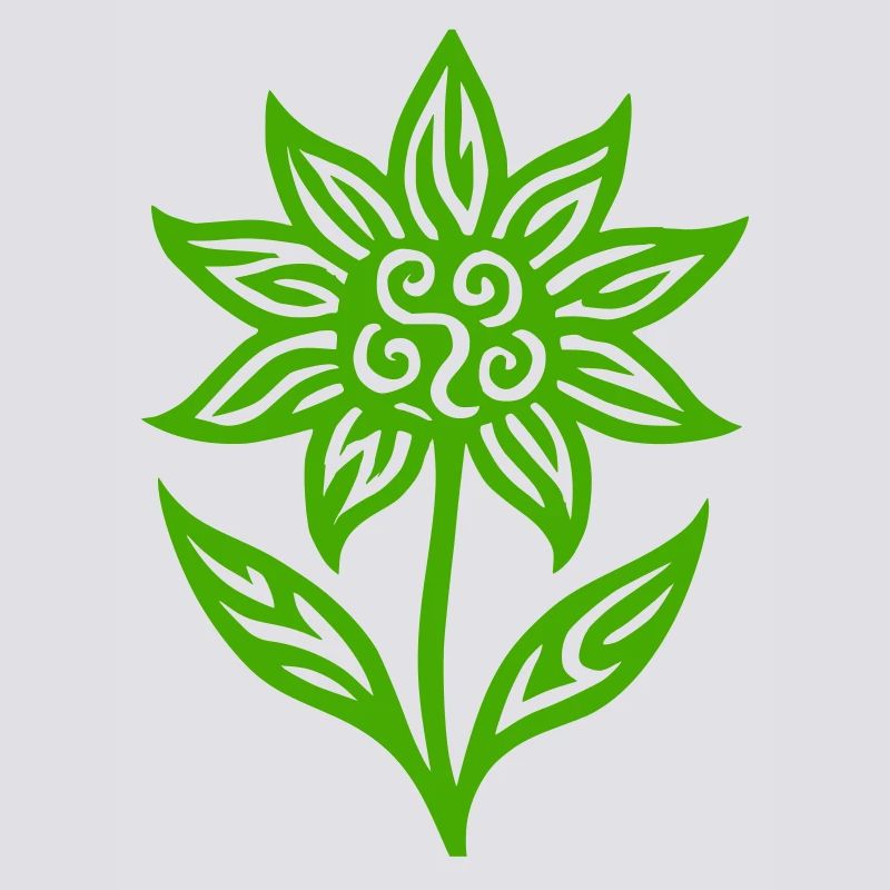 Creative flower with tribal pattern - color variable