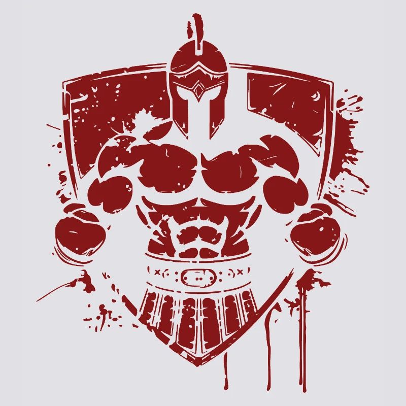 Warrior in armor with shield