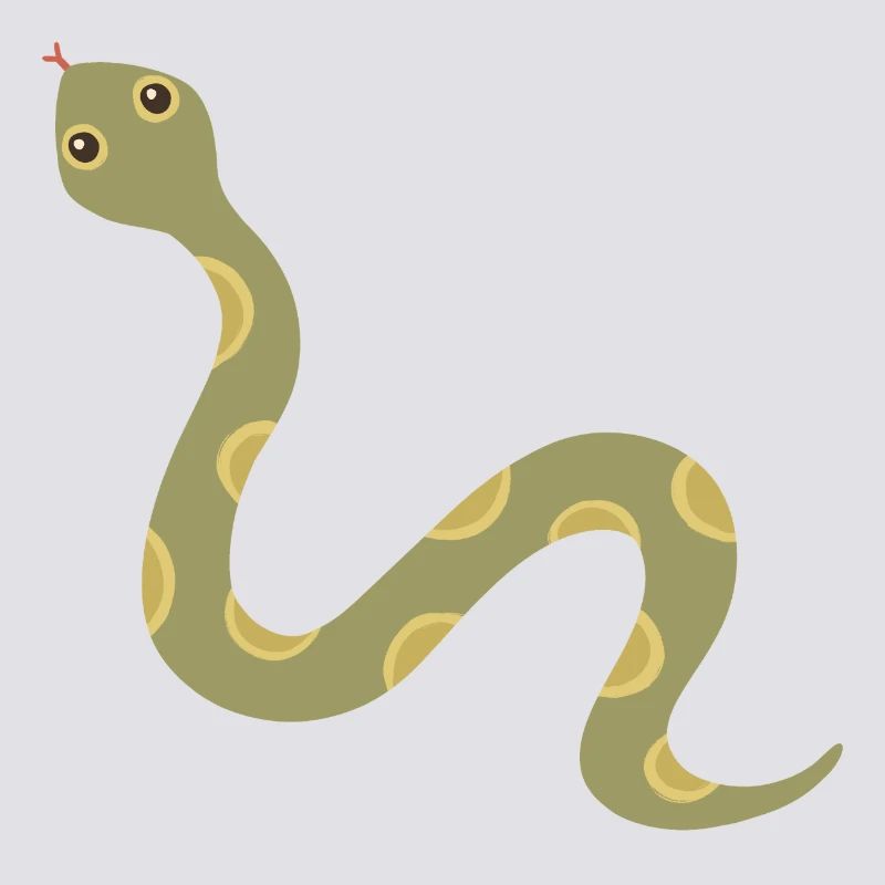 Olive Patterned Snake Illustration