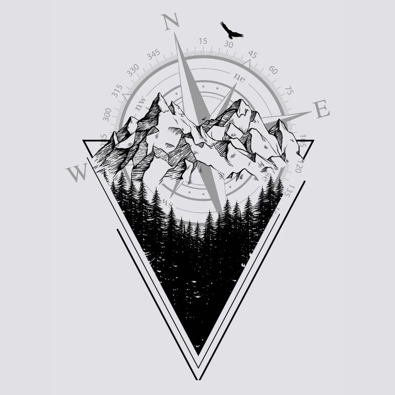 Weathered Compass Grunge Map