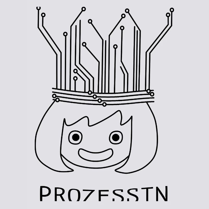 Prozessin mit Tech-Krone