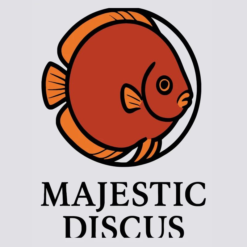 Majestic Circular Discus Fish Logo