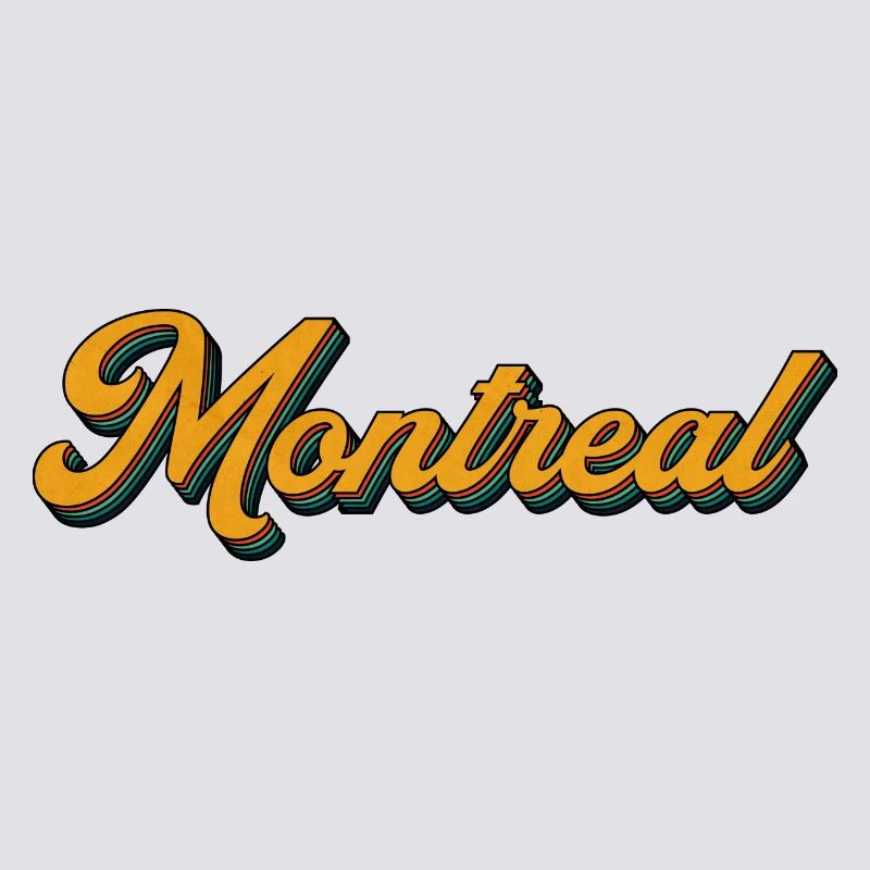 Montréal Retro Script Multicolore Shadow