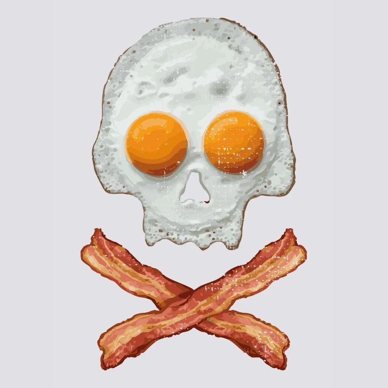 Fried Egg Skull with Bacon Cross