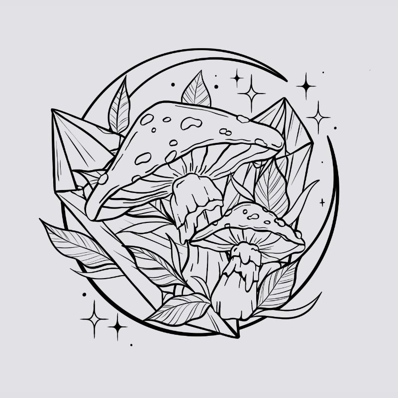 Witchy Toadstool with Magic Crystal