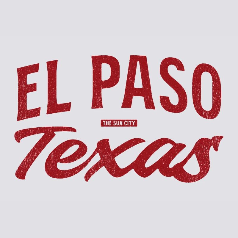 El Paso Texas Retro Script