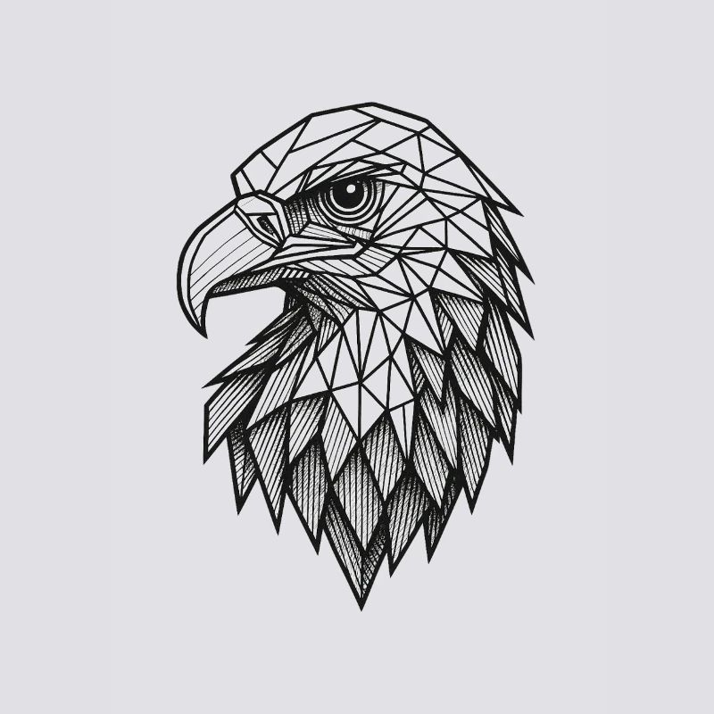 Geometric Eagle Head – Line Art