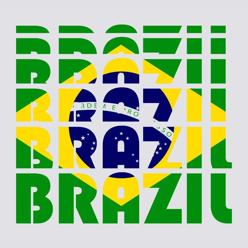 Brazil Flags Grid Pattern