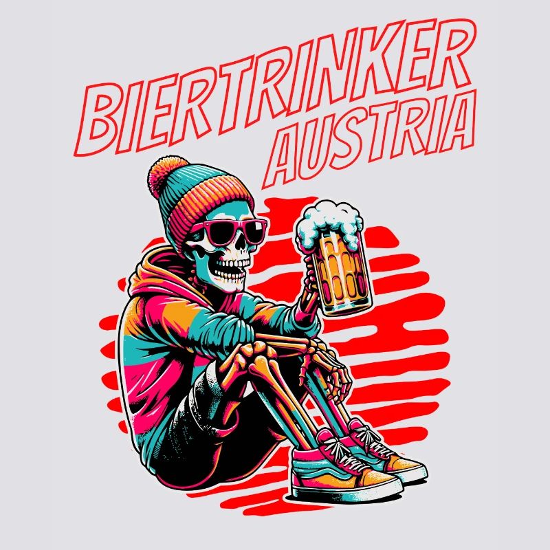Beer Drinker Austria - Skeleton with Beer Austria