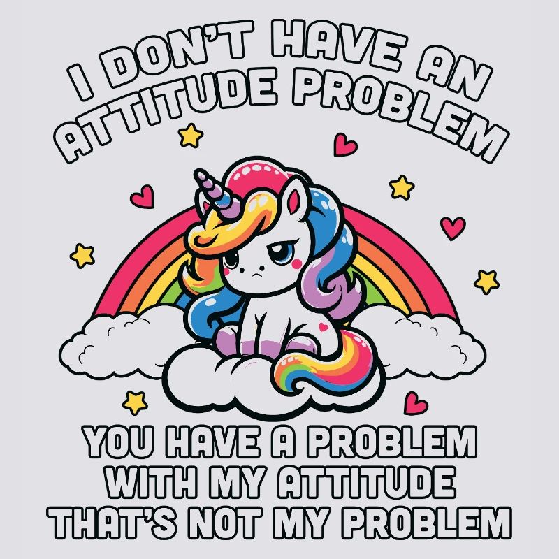 Unicorn mit Regenbogen Attitüde nicht mein Problem