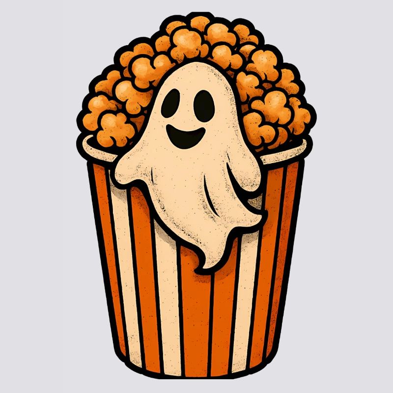 Fantôme de pop-corn dans le pot de pop-corn