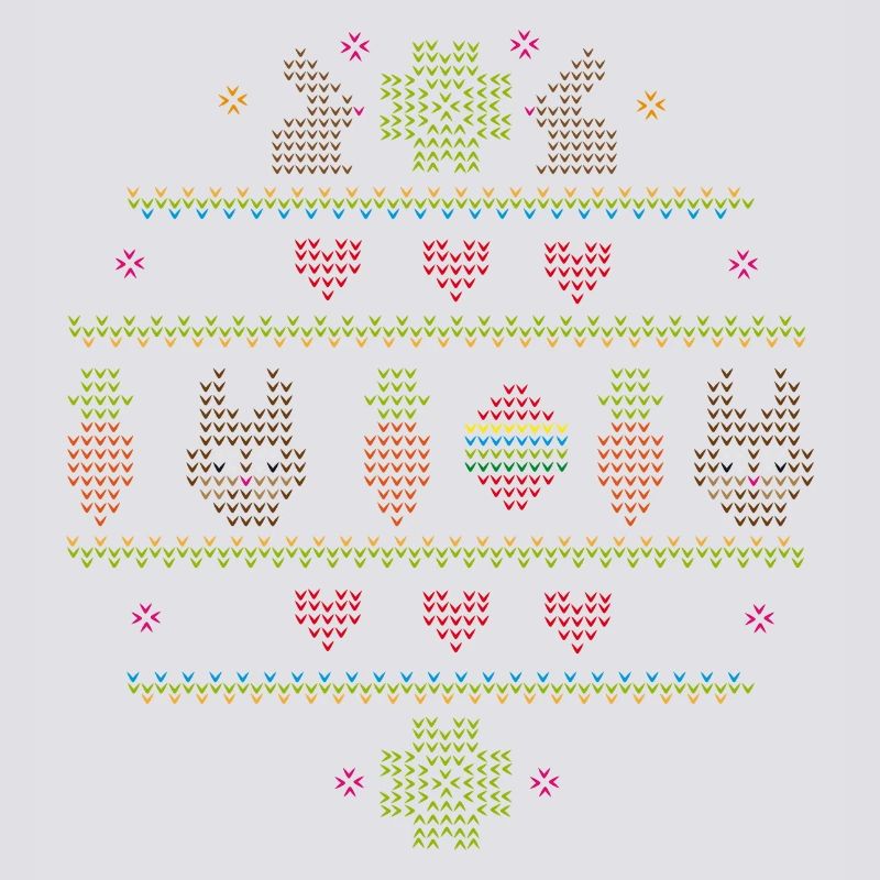 Easter motifs in knitting pattern style for Easter