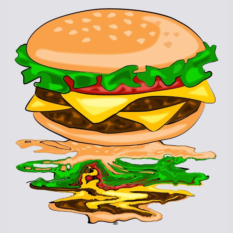 Hamburger avec un reflet