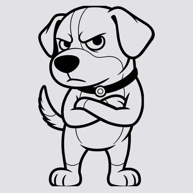 grumpy dog