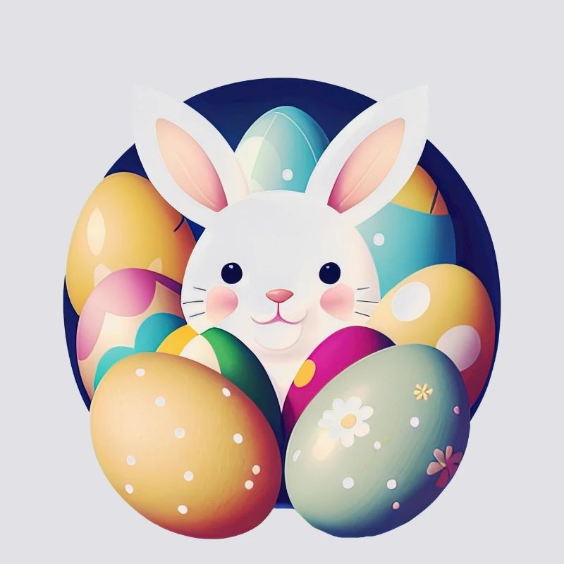 Easter bunny with Easter eggs