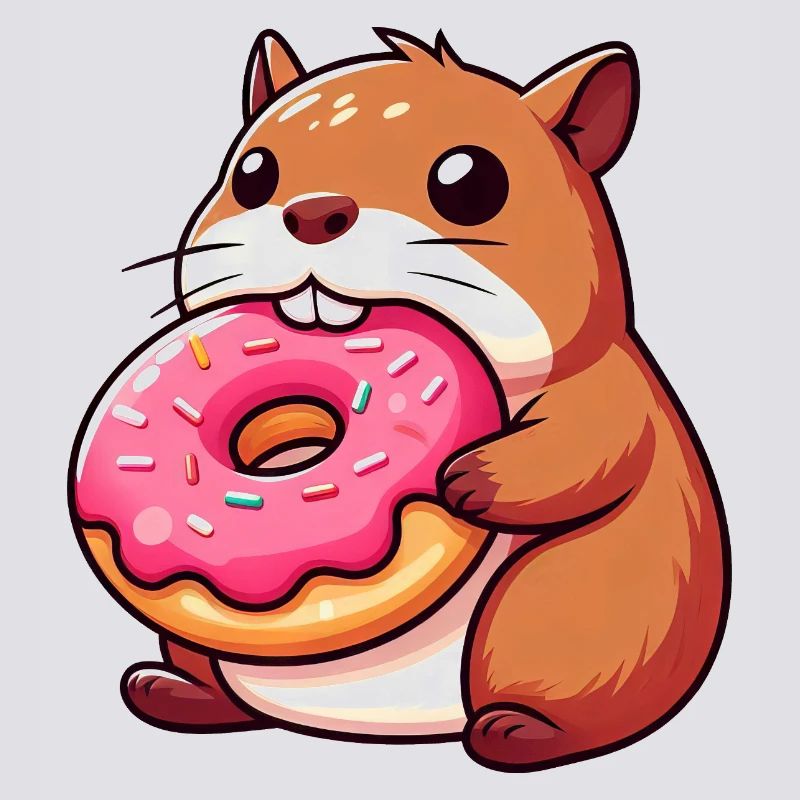 Mignon Capybara Hamster Cochon d’Inde Dessin animé