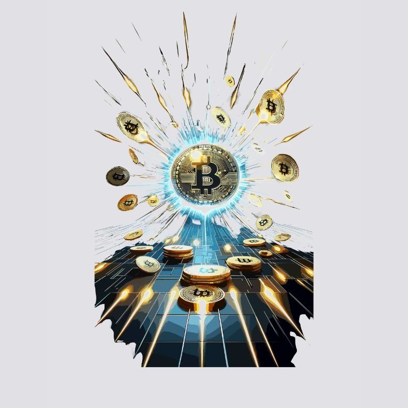 Bitcoin Explosion Conception d’art numérique