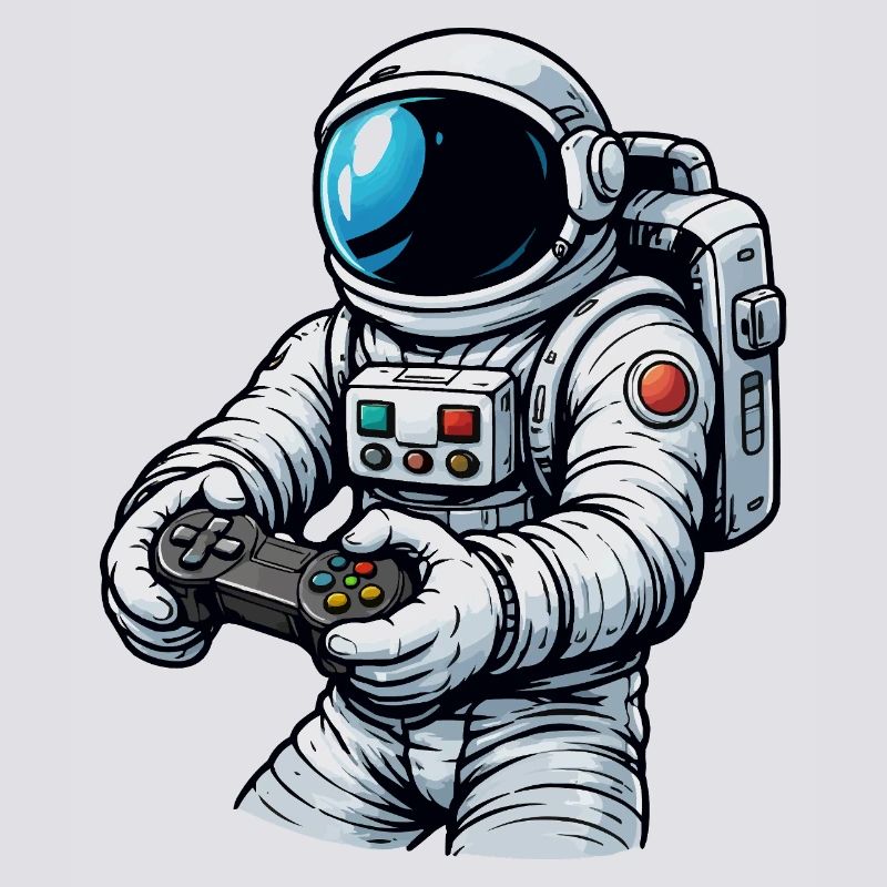 Astronaut with game controller