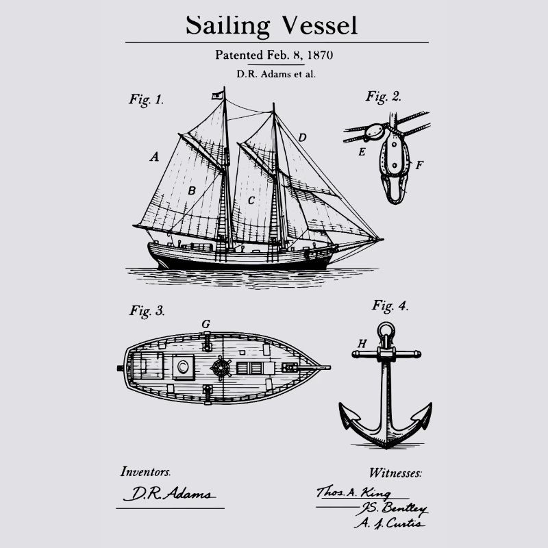 Conception classique du plan de navire à voile