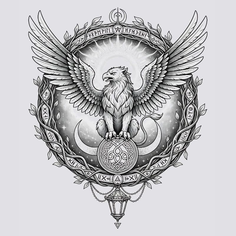 Cosmic Eagle with Rune Ring