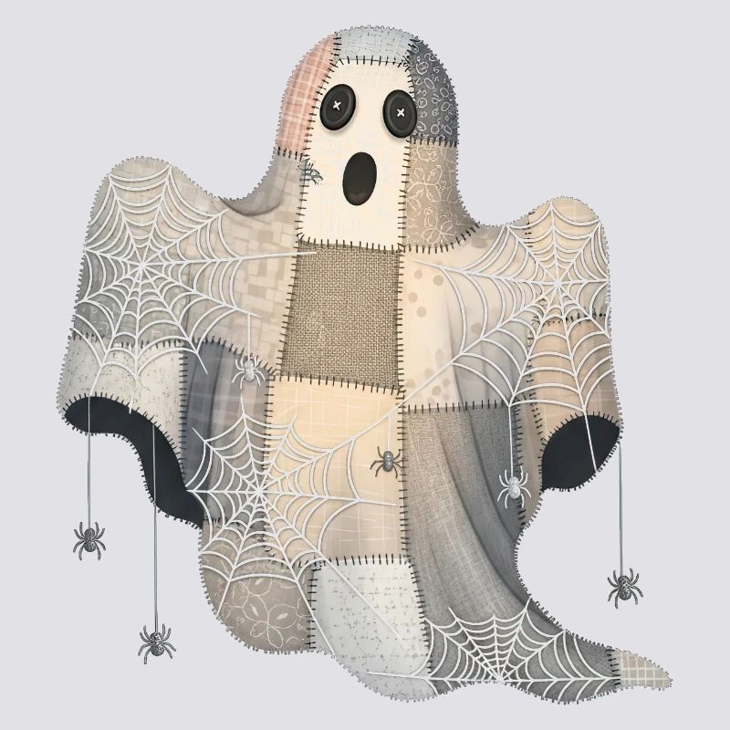 Patchwork Ghost with Spider Webs