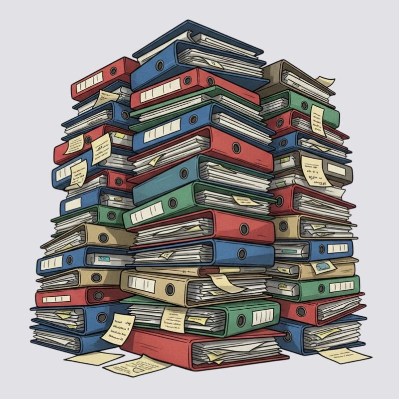 Folder Stack Office Chaos