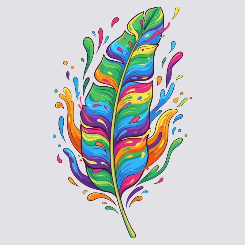 Regenbogenfeder Farbexplosion
