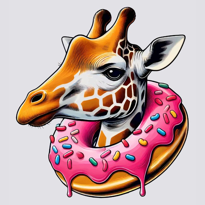 witziger Augenschmaus - Giraffe mit Donut