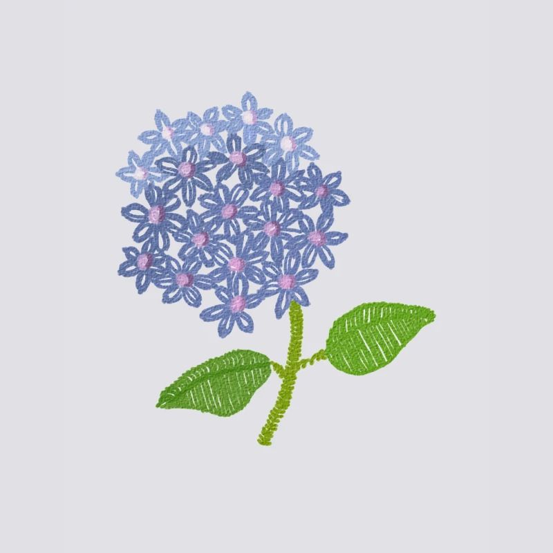 embroidered hydrangea
